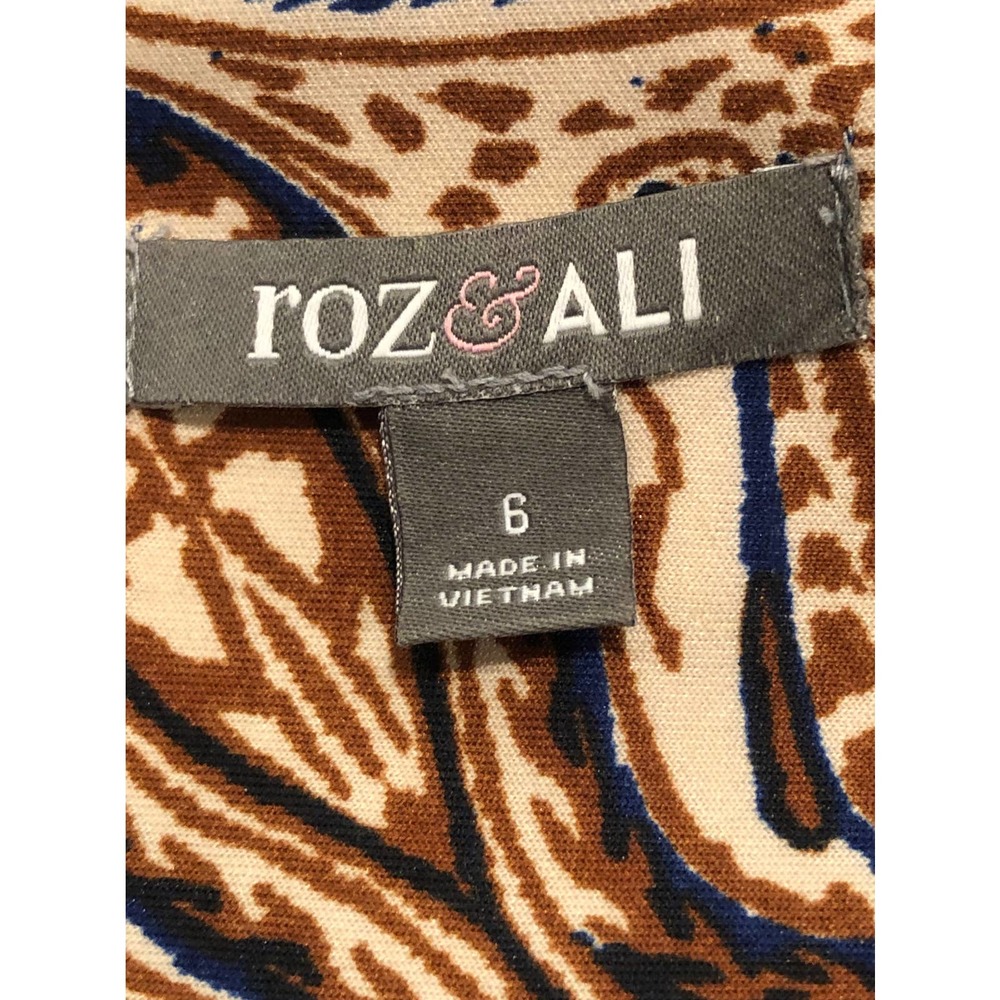 Roz & Ali Multi Color Pattern Short Sleeve Dress,… - image 4